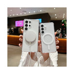 Vue arrière de la coque MagSafe PC Gaming Samsung noire et bleue