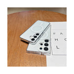 Coque MagSafe arrière Samsung S25 S24 bleue et noir vue frontale