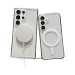 Coque MagSafe PC Gaming Samsung S25 S24 qualité supérieure noire et bleue