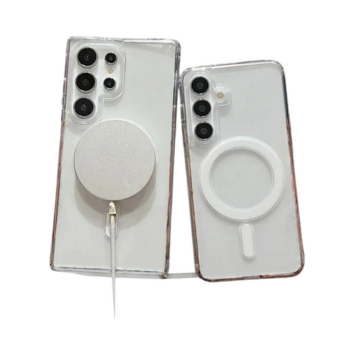 Coque MagSafe PC Gaming Samsung S25 S24 qualité supérieure noire et bleue