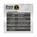 Disque dur externe USB 3.0/2.0 XLON en noir avec connecteur USB visible