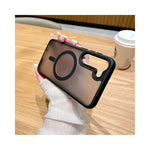 Vue latérale de l'étui transparent pour Samsung S25 et S24 Ultra montrent les bordures en acrylique