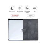 Vue arrière de l'étui pour MacBook M2 Pro 13 et M3 Pro 14 16 avec fentes de refroidissement visible