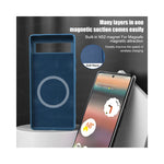 Étui Liquid Silicone Google Pixel 8/7/6 Pro vue arrière avec anneaux magnétiques