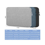 Vue latérale de la housse anti-choc pour ordinateur portable, montrant les protège-bords rigides et le logo de la marque G...