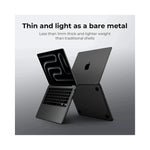 Vue latérale de la housse MacBook montrant les bords fins et le design précisealt textVue latérale de la housse MacBook av...