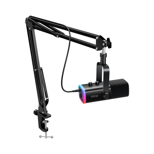 Kit microphone gaming PC FIFINE AM8T XLR/USB RGB rétroéclairé