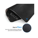 Vue latérale du masque oni anti-dérapant pour souris gaming montrant les couleurs noire et rouge