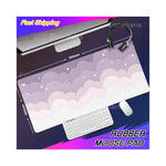 Mat pour souris bleu clair et rose grande taille - Vue détaillée