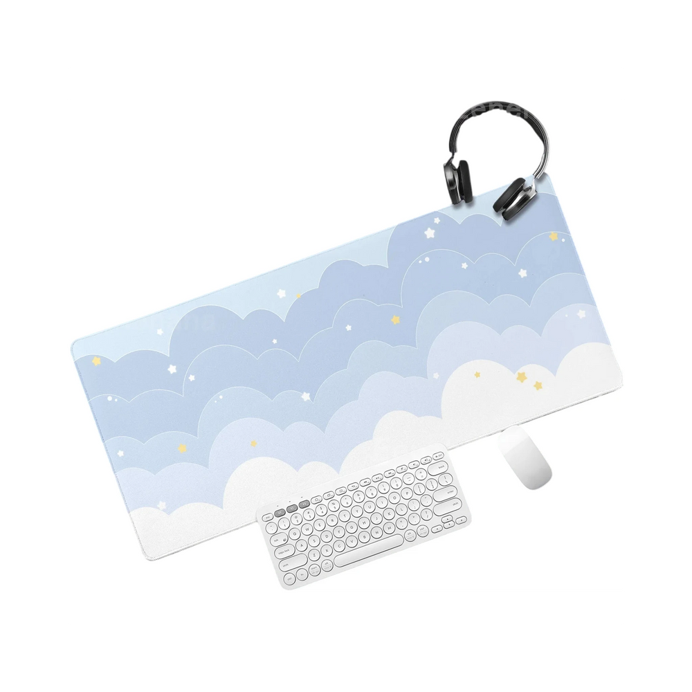 Mat pour souris bleu clair et rose grande taille - Vue principale -  - Gear4PC