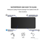 Mat pour souris gaming XL noir et gris sur fond uni