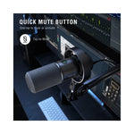 Microphone dynamique FIFINE K688 USB/XLR vue frontale Noir et argent