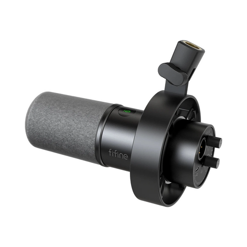 Microphone dynamique FIFINE K688 USBXLR pour PC et gaming noir avec connecteurs USB et XLR