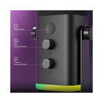 Microphone FIFINE USB/XLR noir orienté vers l'utilisateur avec connecteur USB visible