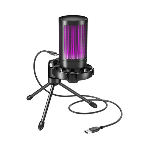 Microphone gaming FIFINE Ampligame RGB avec mute et pied PC qualitéMicrophone gaming FIFINE Ampligame RGB avec éclairage R...