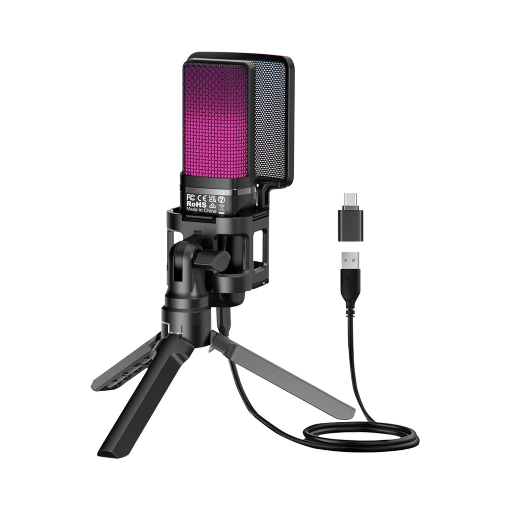 Microphone gaming PC RGB à aimant magnétique pour enregistrement et streaming haute qualité -  - Gear4PC
