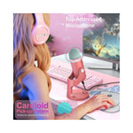 Microphone USB rose pour PC avec design métallique élégant_vue arrière