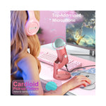 Microphone USB pour PC rose avec design métallique élégant