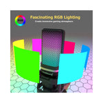 Microphone Zealsound RGB pour PC vue de profil avec indicateur LED