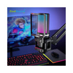 Microphone Zealsound RGB pour PC vue de face avec éclairage RGB