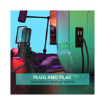 Microphone Zealsound RGB noir et rouge pour PC vue latérale