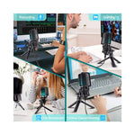 Microphone pour PC et gaming avec LED RGB, vue frontale