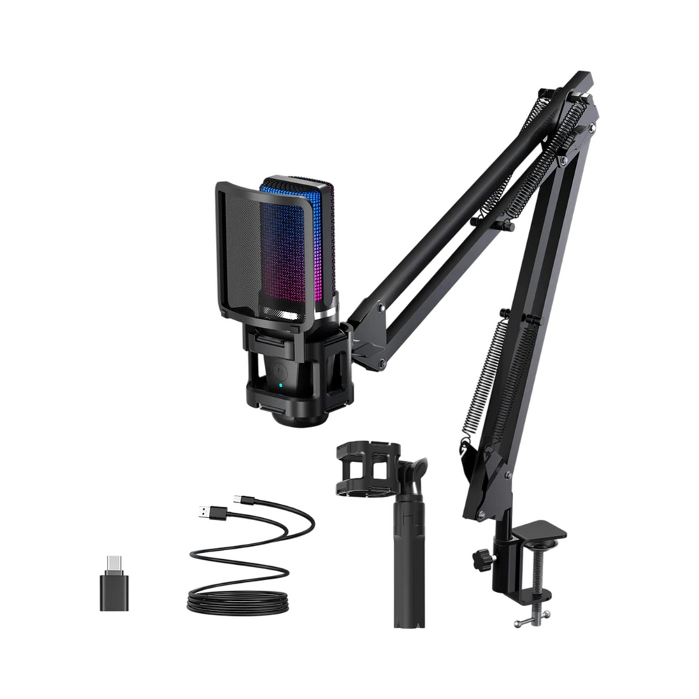 Microphone gaming RGB pour PC avec éclairage coloré -  - Gear4PC