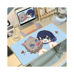 Parchemin anti-dérapant Slayer Demon XXL en vue arrière montrant la taille et les couleurs noire et rouge