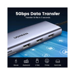 Câble USB-C vers HDMI UGREEN en noir avec connecteurs métalliques