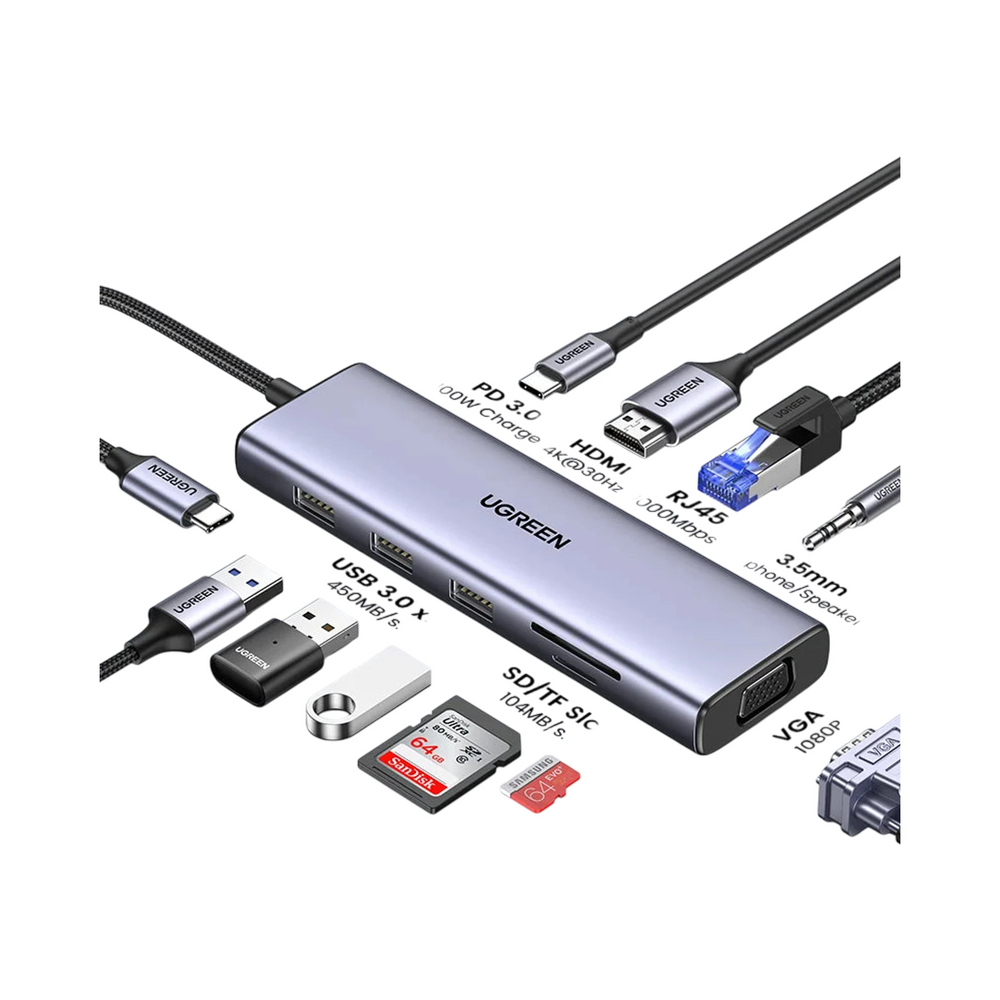 Câble UGREEN USB-C vers HDMI 4K pour PC et gaming qualité SD&TF USB3.0 -  - Gear4PC