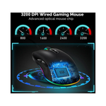 Vue arrière de la souris gaming USB-C Hub RGB avec connecteur USB-C visible