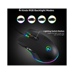Souris gaming USB-C Hub RGB GEAR4PC avec rétroéclairage et boutons programmables