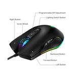 Souris gaming USB-C Hub RGB avec résolution réglable à 3200 DPI