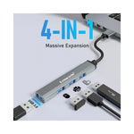 Vue latérale du câble USB OTG Lemorele 4 ports montrant les connecteurs USB 3.0 et la longueur du câble