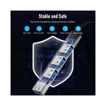 Pile USB OTG Lemorele 4 ports vue arrière montrant la longueur du câble de 120cm