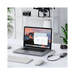 Pile USB OTG Lemorele 4 ports vue arrière montrant les connecteurs et le câble de 120cm