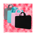 Vue latérale du sac ordinateur montrant la fermeture à glissière et l'intérieur spacieux