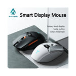 Vue latérale de la souris gaming Bluetooth Warvank SX01 en noir avec les boutons DPI apparents