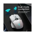 Souris gaming sans fil Warvank SX01 vue arrière noire avec logo GEAR4PC