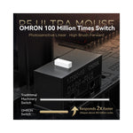 Souris gaming R5 Ultra Carbonne sans fil, 39g super-légère vue de face avec logo GEAR4PC