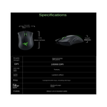 Souris gaming Razer DeathAdder noire avec 5 boutons et connecteur USB visible