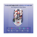 Vue latérale de la souris gaming Redragon M612AK PRO RGB montrant les boutons programmables et le logo GEAR4PC