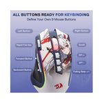 Souris gaming Redragon M612AK PRO RGB bleue avec boutons lumineux et capteur 8000 DPI