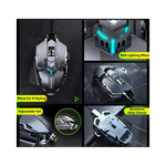 Souris gaming RGB filaire avec résolution 12800DPI et boutons programmables