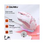 Vue latérale de la souris gaming filaire et sans fil RGB avec boutons programmables