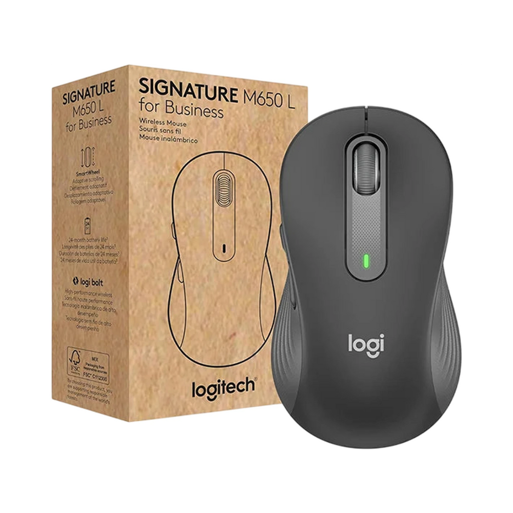 Souris Logitech M650L Bluetooth silencieuse pour PC Mac et laptop ergonomique droit -  - Gear4PC