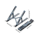 Support de PC portable pliable en aluminium ajustable vue de face