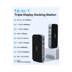 Vue arrière du hub USB-C montrant les ports HDMI et Ethernet