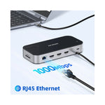 Station d'accueil USB-C avec ports HDMI et Ethernet visible de face