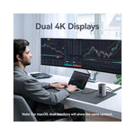 Vue arrière du dock USB-C avec ports HDMI et USB exposés